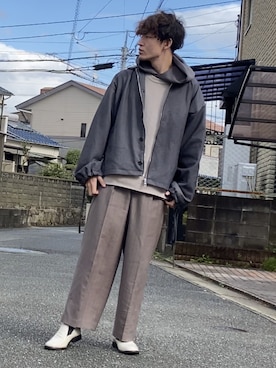 「WYM LIDNM（ウィム バイ リドム）のMILANO RIB HEAVY WEIGHT PO KNIT（ニット/セーター）」を使った、takumaさん（メンズ・178cm）の秋コーディネート