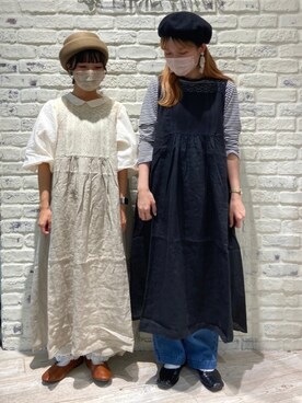「kazumiコラボ」｜「アイテム（ハンチング/ベレー帽）」を使った、ふくしま あやなさん（レディース・164cm）の夏コーディネート