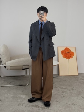 「アイテム（テーラードジャケット）」を使った、kurashinoiyashiさん（メンズ・158cm）の秋コーディネート