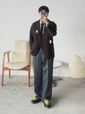 「no brand（ノーブランド）のアイテム」を使った、kurashinoiyashiさん（メンズ・158cm）の秋コーディネート