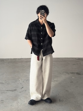 「LIDNM（リドム）のアイテム」を使った、kurashinoiyashiさん（メンズ・158cm）の夏コーディネート