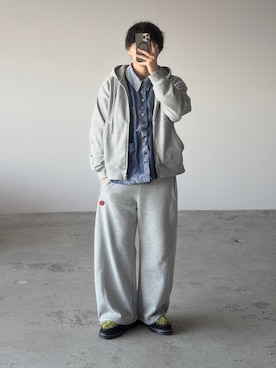 「VINTAGE（ヴィンテージ）のアイテム（その他アウター、ブルー系）」を使った、kurashinoiyashiさん（メンズ・158cm）の春コーディネート