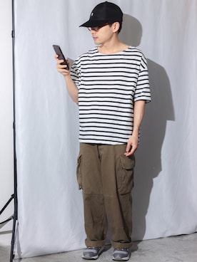 「BEAMS（ビームス）のBEAMS / 6パネル キャップ（キャップ）」を使った、kurashinoiyashiさん（メンズ・160cm）の夏コーディネート