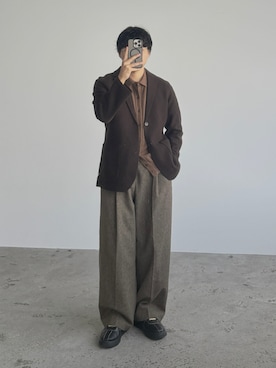 「アイテム（テーラードジャケット）」を使った、kurashinoiyashiさん（メンズ・158cm）の秋コーディネート