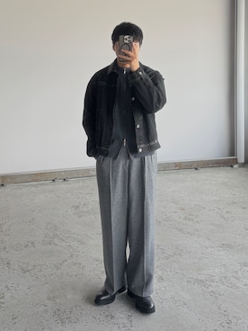 「アイテム（デニムジャケット）」を使った、kurashinoiyashiさん（メンズ・158cm）の秋コーディネート