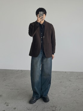 「アイテム（テーラードジャケット）」を使った、kurashinoiyashiさん（メンズ・158cm）の秋コーディネート