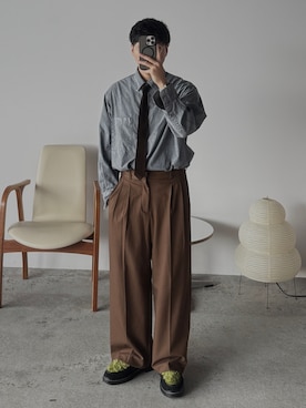 「no brand（ノーブランド）のアイテム」を使った、kurashinoiyashiさん（メンズ・158cm）の秋コーディネート