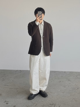 「アイテム（テーラードジャケット）」を使った、kurashinoiyashiさん（メンズ・158cm）の秋コーディネート