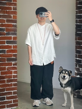 「ADOLFO DOMINGUEZ（アドルフォドミンゲス）のアイテム」を使った、kurashinoiyashiさん（メンズ・160cm）の夏コーディネート