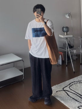 「アイテム（スラックス）」を使った、kurashinoiyashiさん（メンズ・158cm）の夏コーディネート