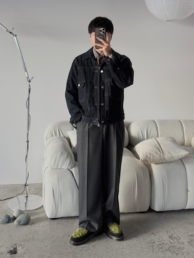「no brand（ノーブランド）のアイテム」を使った、kurashinoiyashiさん（メンズ・158cm）の秋コーディネート