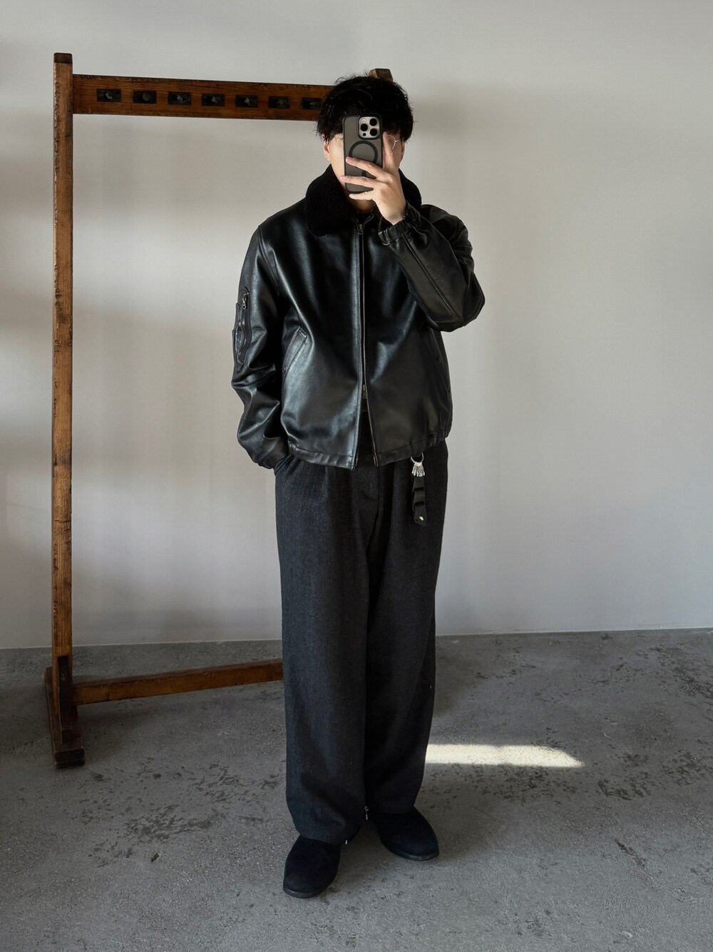 LIDNM（リドム）の「French Pilot Leather Jacket（ブルゾン）」 - WEAR