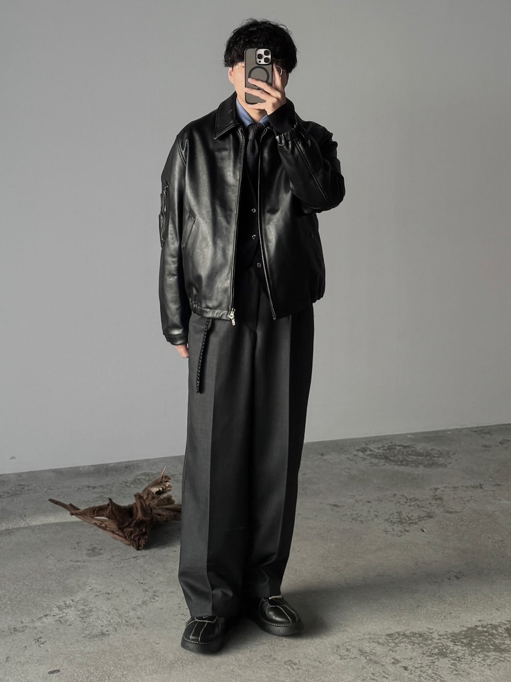 LIDNM（リドム）の「French Pilot Leather Jacket（ブルゾン）」 - WEAR