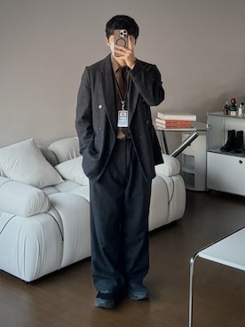 「アイテム（テーラードジャケット）」を使った、kurashinoiyashiさん（メンズ・158cm）の秋コーディネート