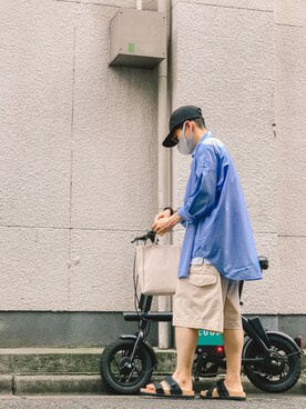 「BEAMS（ビームス）のBEAMS / 6パネル キャップ（キャップ）」を使った、kurashinoiyashiさん（メンズ・160cm）の夏コーディネート