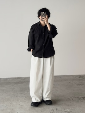 「On（オン）のOn / Cloudmonster Void（スニーカー、ブラック系）」を使った、kurashinoiyashiさん（メンズ・158cm）の春コーディネート