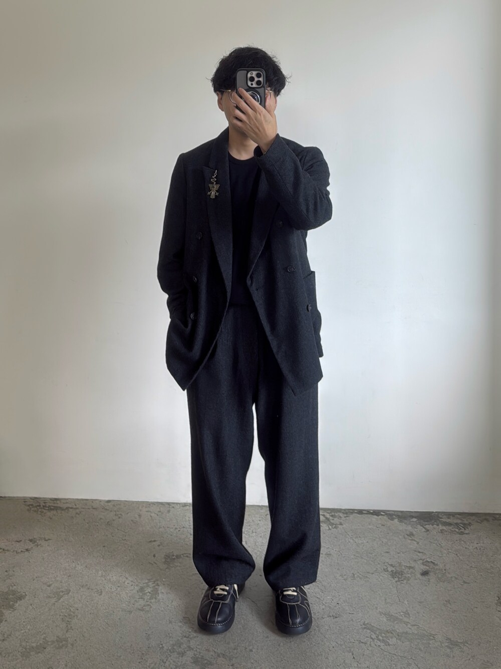 shiun シングルジャケット　ウールトラウザー　セットアップ セットアップ 【shiun】 shiun シングルジャケット ウール