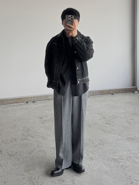 「アイテム（デニムジャケット）」を使った、kurashinoiyashiさん（メンズ・158cm）の秋コーディネート