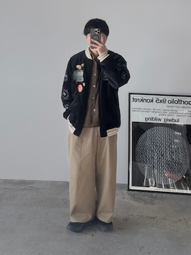 「アイテム（スカジャン）」を使った、kurashinoiyashiさん（メンズ・158cm）の冬コーディネート