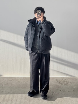 「アイテム（スラックス）」を使った、kurashinoiyashiさん（メンズ・158cm）の秋コーディネート