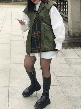 「SVEC（シュベック）のアイテム（ブーツ）」を使った、i_am_ ✯さん（レディース・157cm）の冬コーディネート