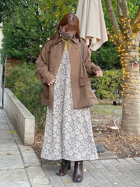 「MACKINTOSH PHILOSOPHY（ﾏｯｷﾝﾄｯｼｭ ﾌｨﾛｿﾌｨｰ）のアイテム（ブルゾン）」を使った、ぽーさん（レディース・148cm）の冬コーディネート