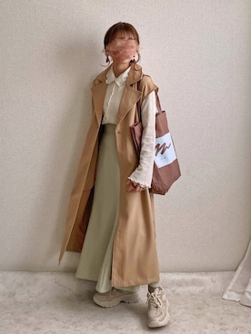 「NOFALL sango（ノーフォール サンゴ）のアイテム」を使った、ぽーさん（レディース・148cm）の春コーディネート