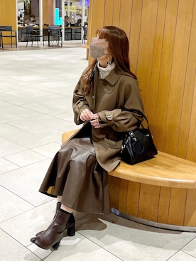 「MACKINTOSH PHILOSOPHY（ﾏｯｷﾝﾄｯｼｭ ﾌｨﾛｿﾌｨｰ）のアイテム（ブルゾン）」を使った、ぽーさん（レディース・148cm）の冬コーディネート