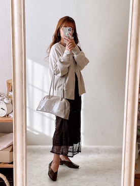「sakishimatokyo（サキシマトーキョー）のアイテム（Tシャツ/カットソー）」を使った、ぽーさん（レディース・148cm）の秋コーディネート