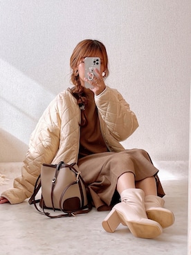 「SPINNS(スピンズ)のアイテム(バレッタ/ヘアクリップ)」を使った、ぽーさん(レディース・148cm)の秋コーディネート