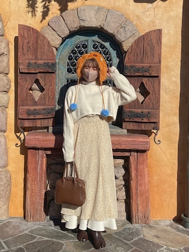 「イエローコーデ」｜「アイテム（その他）」を使った、ぽーさん（レディース・148cm）の冬コーディネート