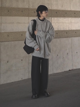 「アイテム（スウェット）」を使った、Aoi Sugiyama さん（メンズ・170cm）の夏コーディネート