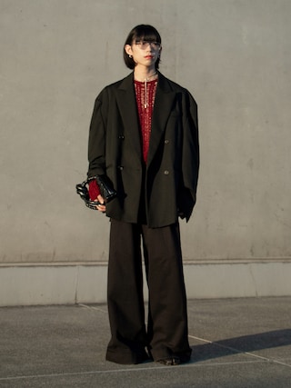 「DRIES VAN NOTEN（ドリスヴァンノッテン）のHAMA 2611 M.K.PANTS（スウェットパンツ）」を使った、Aoi Sugiyama さん（メンズ・170cm）の秋コーディネート