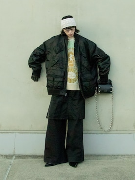 「アイテム（MA-1）」を使った、Aoi Sugiyama さん（メンズ・170cm・20代）の秋コーディネート