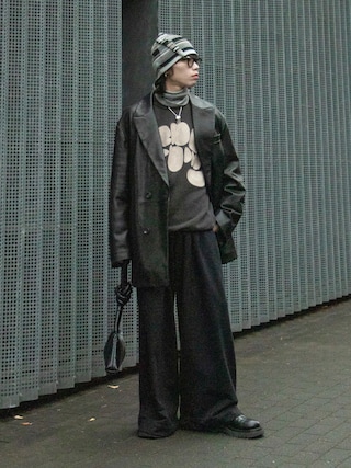 帽子 MASU 24SS MULTI STRIPE BALACLAVA MASU(エムエーエスユー)のMULTI STRIPE BALACLAVA BLACKの通販