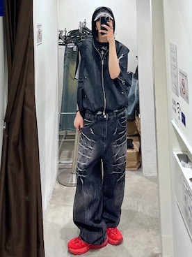 「アイテム（ジャージ）」を使った、A.Sさん（メンズ・176cm）の夏コーディネート