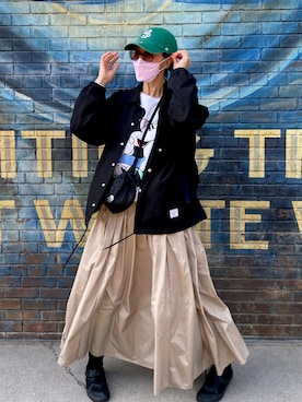 「Herschel Supply（ハーシェルサプライ）のアイテム（ジャケット/アウター）」を使った、mama さん（レディース・169cm）の春コーディネート