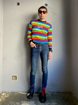 「DR.DENIM（ドクターデニム）のアイテム」を使った、田中奨伍さん（メンズ・178cm）の冬コーディネート