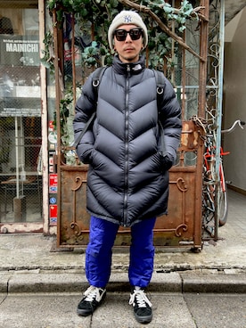 「Gramicci（グラミチ）のアイテム」を使った、田中奨伍さん（メンズ・178cm）の冬コーディネート
