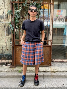 「RICHARDSON（リチャードソン）のアイテム」を使った、田中奨伍さん（メンズ・178cm）の夏コーディネート