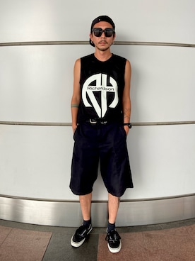 「RICHARDSON（リチャードソン）のアイテム」を使った、田中奨伍さん（メンズ・178cm）の夏コーディネート