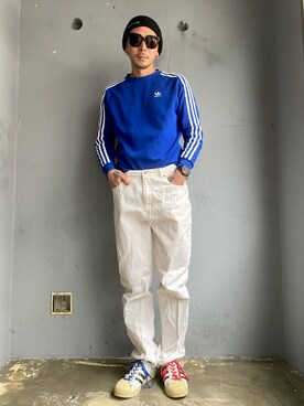 「Guess（ゲス）のアイテム」を使った、田中奨伍さん（メンズ・178cm）の冬コーディネート