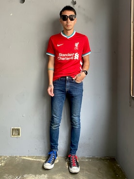 「DR.DENIM（ドクターデニム）のアイテム」を使った、田中奨伍さん（メンズ・178cm）の秋コーディネート