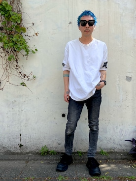 「DR.DENIM（ドクターデニム）のアイテム」を使った、田中奨伍さん（メンズ・178cm）の春コーディネート