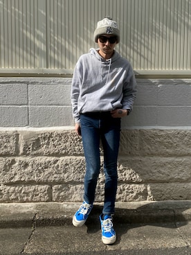 「DR.DENIM（ドクターデニム）のアイテム」を使った、田中奨伍さん（メンズ・178cm）の冬コーディネート