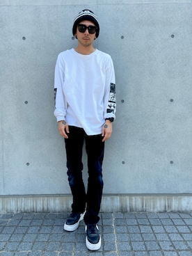 「Gramicci（グラミチ）のアイテム」を使った、田中奨伍さん（メンズ・178cm）の春コーディネート
