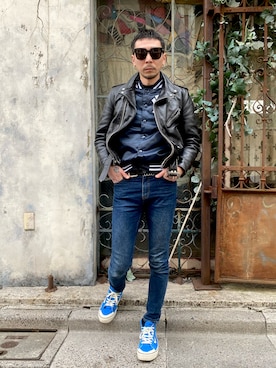 「DR.DENIM（ドクターデニム）のアイテム」を使った、田中奨伍さん（メンズ・178cm）の冬コーディネート