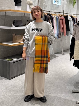 「LEPSIM（レプシィム）のサテンギャザーWストレートパンツ　600152（その他パンツ）」を使った、kuu__lpさん（レディース・157cm）の秋コーディネート