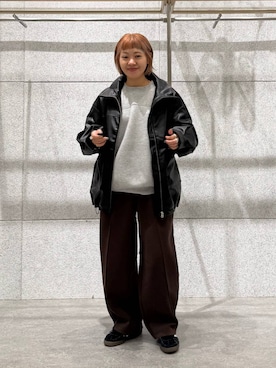 「アイテム（スウェットパンツ）」を使った、kuu__lpさん（レディース・157cm・30代）の秋コーディネート