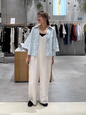 「LEPSIM（レプシィム）のストラップバレエスニーパー　636592（パンプス、ブラック系）」を使った、kuu__lpさん（レディース・157cm）の春コーディネート